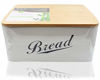 Picture of RoyalHouse Modern Metal Bread Box with Bamboo Lid, Bread Storage, Bread Container for kitchen counter to Organizer Kitchen Decor, Vintage Kitchen