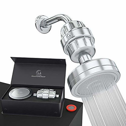 Picture of AquaHomeGroup Luxury Filtered Shower Head Set 15 Stage Shower Filter for Hard Water Removes Chlorine and Harmful Substances - Showerhead Filter High Output