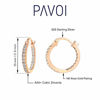 Picture of PAVOI 14K Gold Plated 925 Sterling Silver Post Cubic Zirconia Hoop Earrings | Small Rose Gold Hoops