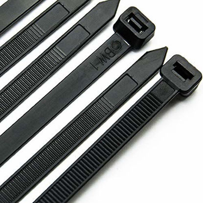 Picture of Cable Zip Ties Heavy Duty 12 Inch, Ultra Strong Plastic Wire Ties with 120 Pounds Tensile Strength, 100 Pieces, Nylon Tie Wraps with 0.3 Inch Width in Black & White, Indoor and Outdoor UV Resistant