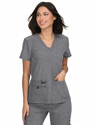 Picture of KOI Basics 373 Women's Becca Scrub Top Heather Grey L