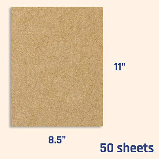 Kraft Cardstock Thick Paper 50 Sheets, 8.5" X 11" Heavyweight 92lb Cover Card Stock For Crafts And DIY Cards Making