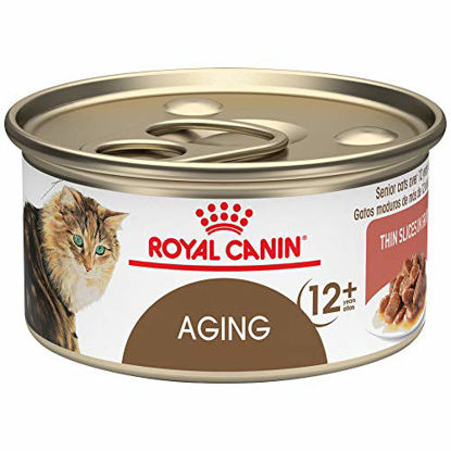 Picture of Royal Canin Feline Health Nutrition Aging 12+ Thin Slices In Gravy Canned Cat Food, 3 ounce Can (Pack of 24)