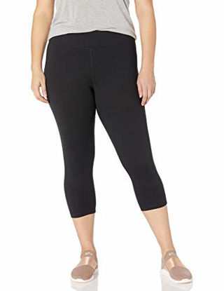 Picture of Just My Size Women's Plus Size Active Stretch Capri, Black, 1X