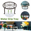 Picture of 3 Pack Metal Potted Plant Stands with Saucer for Indoor Corner and Outdoor Plants 9 inches Flower Pot Planter Holder, Bronze Color, Round