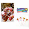 Picture of Lollipop Cake Pop Treat Bag Set Including 100pcs Parcel Bags, 100pcs Papery Treat Sticks, 100pcs Colorful Metallic Twist Ties for Making Lollipops, Cake Pops, Candies, Chocolates and Cookies