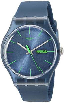 Picture of Swatch Men's SUON700 Quartz Navy Blue Dial Plastic Date Luminous Watch