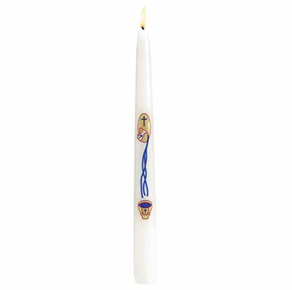 Picture of Catholic Baptism Church Taper Candle, 10 Inch