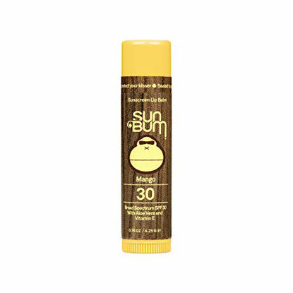 Picture of Sun Bum SPF 30 Sunscreen Lip Balm | Vegan and Cruelty Free Broad Spectrum UVA/UVB Lip Care with Aloe and Vitamin E for Moisturized Lips | Mango Flavor |.15 oz, 0.15-Ounce, Model:20-46026