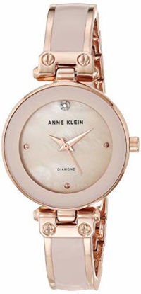 Picture of Anne Klein Women's AK/1980BMRG Diamond-Accented Dial Blush Pink and Rose Gold-Tone Bangle Watch