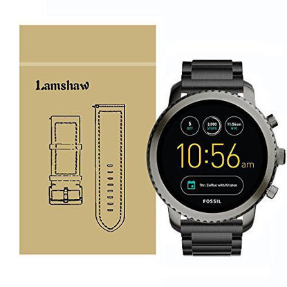 Picture of Lamshaw Smartwatch Band for Fossil Q Explorist, Stainless Steel Metal Replacement Straps for Fossil Q EXPLORIST Gen 3 / Q EXPLORIST HR Gen 4 (Black)
