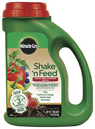 Picture of Miracle-Gro Continuous Release Plant Food Plus Calcium 3002610 Shake 'N Feed Tomato, Fruits and Vegetables Contin, 4.5 lb, Brown/A