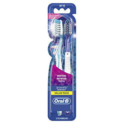 Picture of Oral-B 3D White Radiant Whitening Manual Toothbrush, 2 Count