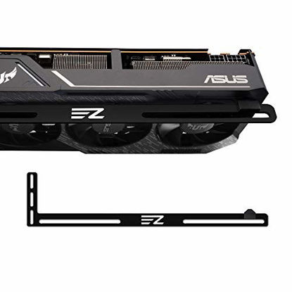 Picture of EZDIY-FAB GPU Holder,Graphics Card Brace Support,Video Card Holder,GPU VGA Bracket for Custom Desktop PC Gaming-3mm Aluminum-Black