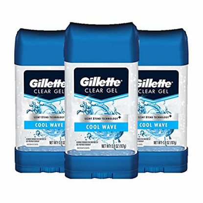 Picture of Gillette Antiperspirant Deodorant for Men, Cool Wave Scent, Clear Gel, 3.8 oz (Pack of 3)