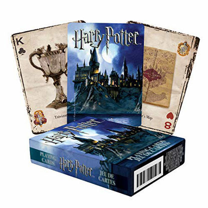 Picture of AQUARIUS Harry Potter Playing Cards - HP Themed Deck of Cards for Your Favorite Card Games - Officially Licensed Harry Potter Merchandise & Collectibles - Poker Size with Linen Finish