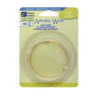 Picture of Artistic Wire 21-Gauge Flat 5mm by .75mm, 3-Feet, Gold