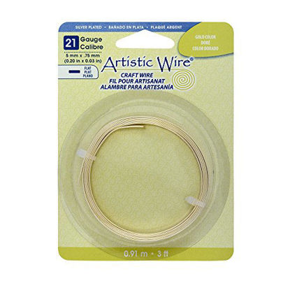 Picture of Artistic Wire 21-Gauge Flat 5mm by .75mm, 3-Feet, Gold