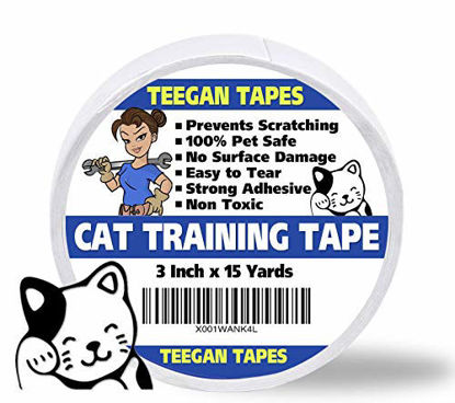 Picture of Cat Scratch Deterrent Tape | Clear Double Sided Tape | Anti Scratch | 3 In x 15 Yds | by Teegan Tapes