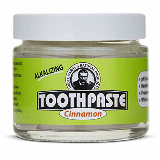 Picture of Uncle Harry's Cinnamon Remineralizing Toothpaste Organic | Natural Whitening Toothpaste Freshens Breath & Promotes Enamel | Vegan Fluoride Free Toothpaste