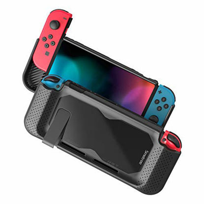 Picture of Smatree Case for Nintendo Switch,TPU Grip Hard Protective Cover Case,Comfort Handheld Back Cover for Nintendo Switch Console with Support Stand(Black)