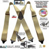 Picture of Holdup Contractor Series XL work suspenders in SunTan beige color with 2" straps and Jumbo Gripper Clasps