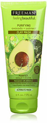 Picture of Freeman Purifying Clay Facial Mask, Oil Absorbing and Hydrating Beauty Face Mask with Avocado and Oatmeal, 6 oz