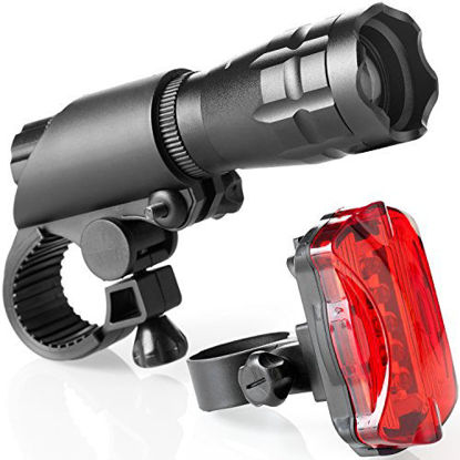 Picture of Bike Light Set - Super Bright LED Lights for Your Bicycle - Easy to Mount Headlight and Taillight with Quick Release System - Best Front and Rear Cycle Lighting - Fits All Bikes