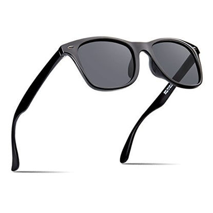 Picture of Polarized Sunglasses For Men Women Retro Black Frame Square Shades Classic Sun Glasses