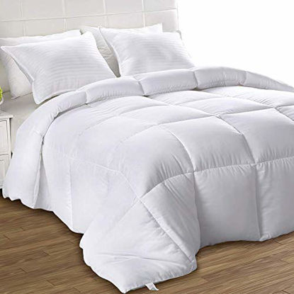 Picture of Utopia Bedding Down Alternative Comforter (King, White) - All Season Comforter - Plush Siliconized Fiberfill Duvet Insert - Box Stitched