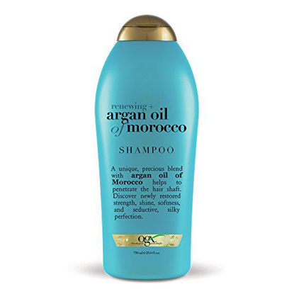 Picture of OGX Renewing + Argan Oil of Morocco Hydrating Hair Shampoo, Cold-Pressed Argan Oil to Help Moisturize, Soften & Strengthen Hair, Paraben-Free with Sulfate-Free Surfactants, 25.4 fl oz