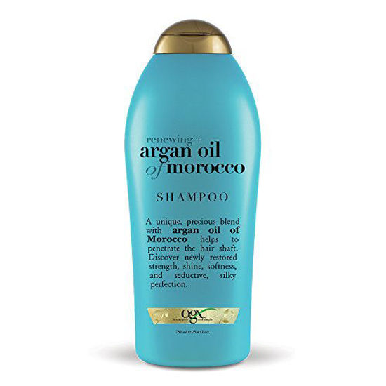 Picture of OGX Renewing + Argan Oil of Morocco Hydrating Hair Shampoo, Cold-Pressed Argan Oil to Help Moisturize, Soften & Strengthen Hair, Paraben-Free with Sulfate-Free Surfactants, 25.4 fl oz