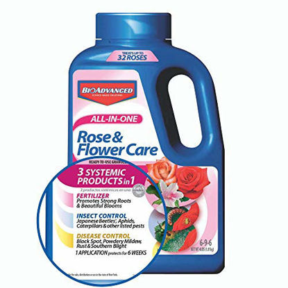 Picture of BAYER CROP SCIENCE 043929293566 Bayer Advanced 701110A All in One Rose and Flower Care Granules, 4-Pou, 4-Pound, Assorted