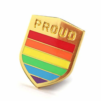 Picture of Pride Pin LGBTQ Badge Flag Gold Plated Enamel Pin Proud Gay Community