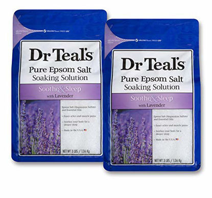 Picture of Dr Teals Lavender Epsom Salt - Soothe and Sleep - 2 bags (6lbs total)