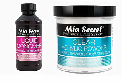 Picture of MIA SECRET 4oz Liquid Monomer + 4oz Clear Acrylic Powder Nail Art System