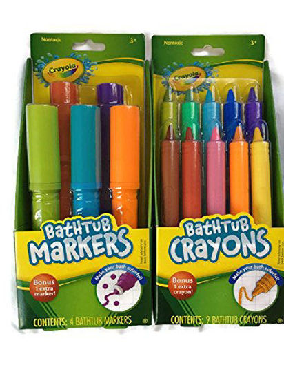 Picture of Crayola Bathtub Markers with 1 Bonus Extra Markers AND Crayola Bathtub Crayons with 1 Bonus Extra Crayons