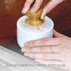 Picture of Full Circle Bubble Up Ceramic Soap Dispenser & Bamboo Dish Brush, White/Gray