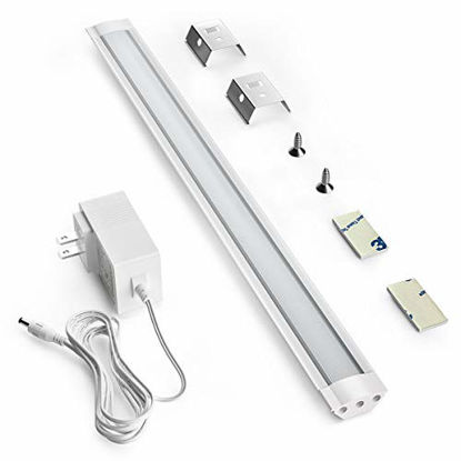 Picture of LED Under Cabinet Lighting, Under Counter Lighting with 33 LEDs and Touch Activated Plug-in LED Light Bar for Kitchen, Cupboard, Shelf, Closet (Cold Light 6000K)