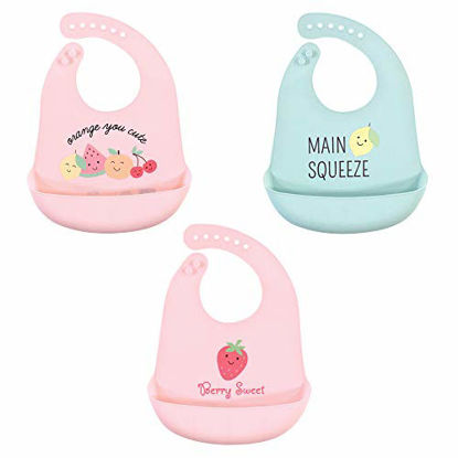 Picture of Hudson Baby Unisex Baby Silicone Bibs, Cute Fruit, One Size