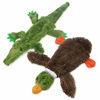 Picture of Best Pet Supplies 2-in-1 Fun Skin Stuffless Dog Squeaky Toy Wild Duck & Alligator, Small