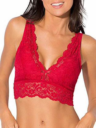 Picture of Smart & Sexy Women's Signature Lace Deep V Bralette Bra, no no red, XL