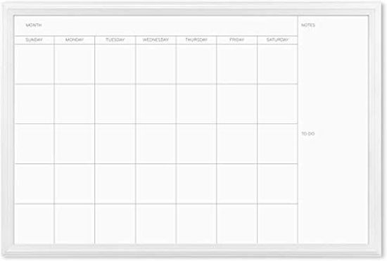 Picture of U Brands Magnetic Dry Erase Calendar Board, 20 x 30 Inches, White Wood Frame (2075U00-01)