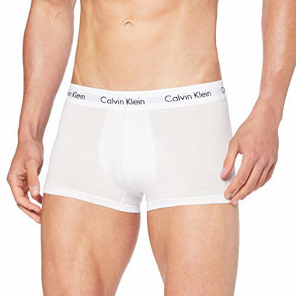 Picture of Calvin Klein Men's Cotton Stretch Multipack Low Rise Trunks, White, Small