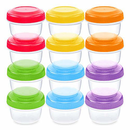 Picture of WeeSprout Leakproof Baby Food Storage | 12 Container Set | Small Plastic Containers with Lids | Lock in Freshness, Nutrients, & Flavor | Freezer & Dishwasher Friendly | 4oz Snack Container