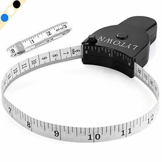 GetUSCart- Tape Measure Body Measuring Tape 60inch (150cm), Lock Pin & Push  Button Retract, Ergonomic Design, Durable Measuring Tapes for Body  Measurement & Weight Loss, Accurate Sewing Tape Measure, Black+White
