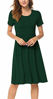 Picture of DB MOON Women Summer Casual Short Sleeve Dresses Empire Waist Dress with Pockets (Dark Green, M)