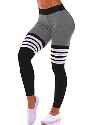 Picture of Women High Waisted Leggings Seamless Workout Yoga Pants Butt Lift Tummy Control S