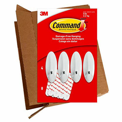Picture of Command Large Wire Hooks, 4 Hooks, 8 Strips, Holds up to 5 lbs, GP069-4NA, Easy to Open Packaging, Organize Damage-Free