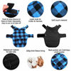 Picture of Kuoser British Style Plaid Dog Winter Coat, Windproof Cozy Cold Weather Dog Coat Dog Apparel Dog Jacket Dog Vest for Small Medium and Large Dogs with Pocket & Leash Hook Blue M